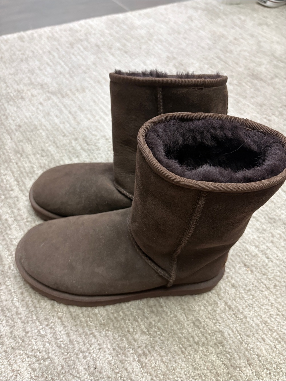 UGG Short Classic II Sheepskin Boots in Dark Brown